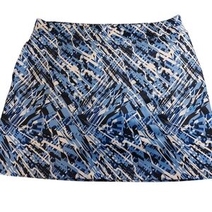 Bermuda Sands Kellen Blue Abstract Patterned Golf Tennis Skort XL EUC